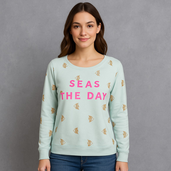 Lilly Pulitzer Braydon Pullover UPF 50+ Pink Sunset Seas the Day Graphic - MED - Picture 1 of 11